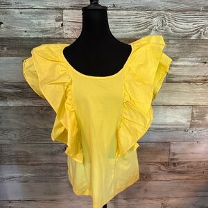 NWT Marc New York Yellow Ruffled Blouse
